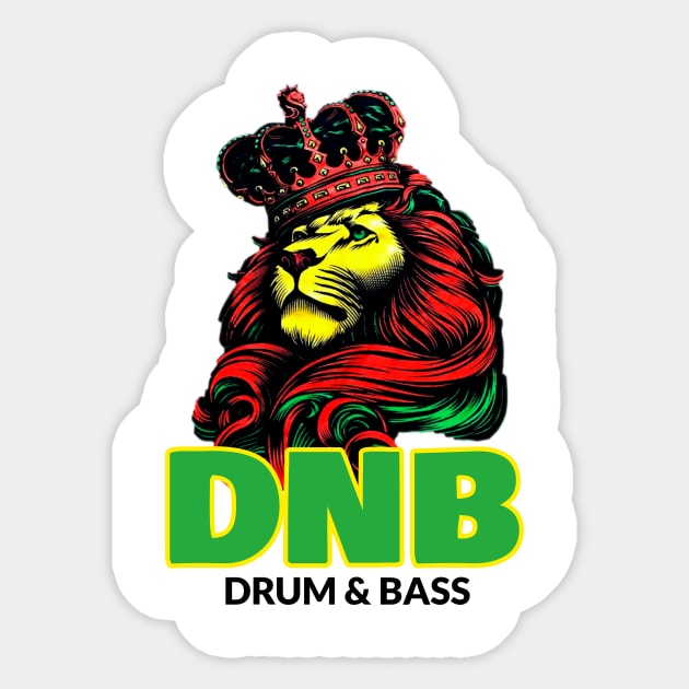 DNB - Lion King Crown (green) Sticker by DISCOTHREADZ 